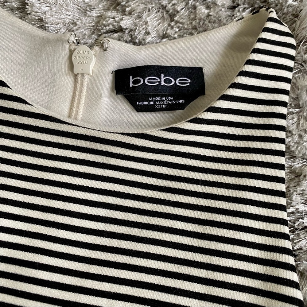 Bebe NWOT Black & White Racerback Dress Size XS - Picture 6 of 8